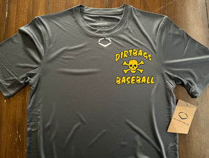 Charcoal Evoshield Dri-Fit Performance Tee - Gold Crossbones Logo