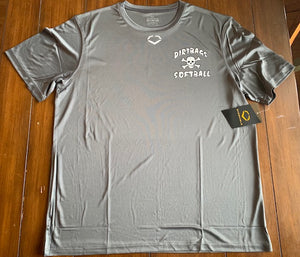 SOFTBALL Evoshield Dri-Fit Performance Tee - Crossbones Logo - Charcoal